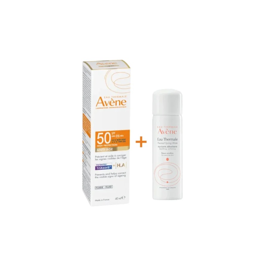 av ecran anti-age thp sp50+50ml+eau thermale pack