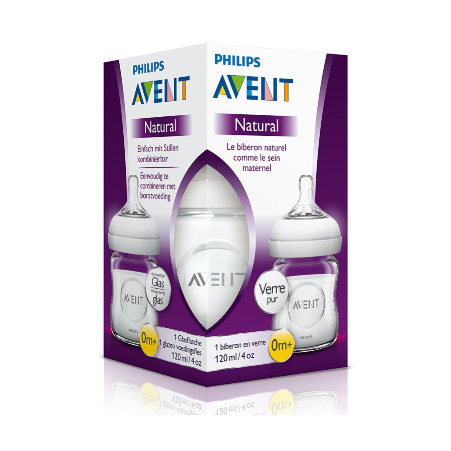 AVENT BB NATURAL EN VERRE TEAT0+ 120ML