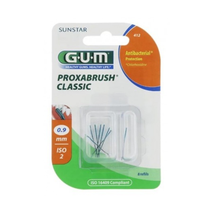 GUM 412 BROSSETTES ULTRA FINE PAR 8 UNITE3S 0.9MM