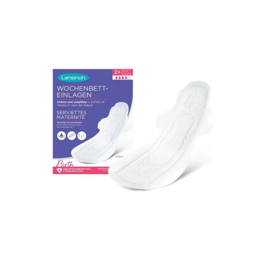 LANSINOH SERVIETTES MATERNITY TAILLE M 12UN