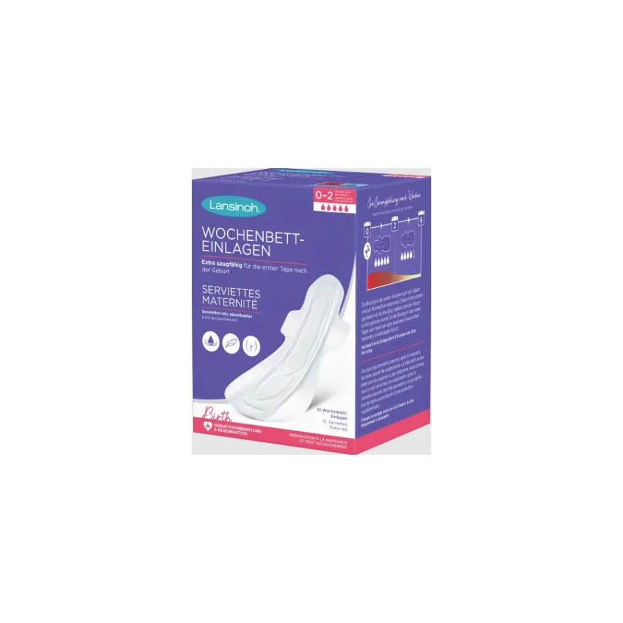 LANSINOH SERVIETTES MATERNTY TAILLE L 0-2SEM 10UN