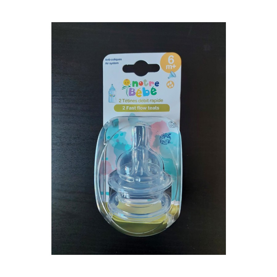 NOTRE BEBE TETINES SILI*2 LARGE6M