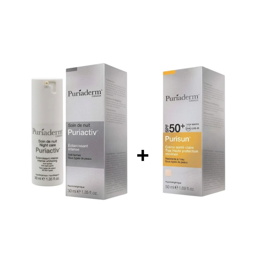 puriaderm puriactiv soin nuit+ecran teinte clair